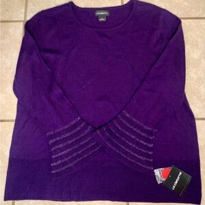 Liz Claiborne Rich Purple Crew Neck Sweater